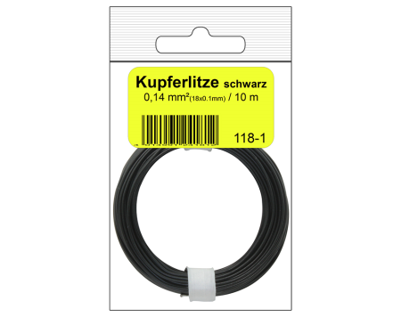 Kupferlitze  0.14mm / 10m Schwarz