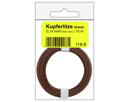 Kupferlitze  0.14mm / 10m Braun