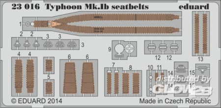 1/24Typhoon Mk.Ib seatbelts for Airfix