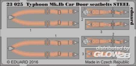 1/24Typhoon Mk.Ib Car Door seatbelts STEEL for Airfix