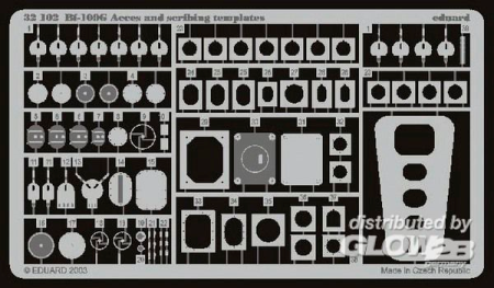 1/32Bf 109G Acces and scribing Templates f&#252;r Hasegawa Bausatz