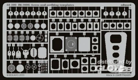 1/32Bf 109G Acces and scribing Templates für Hasegawa Bausatz