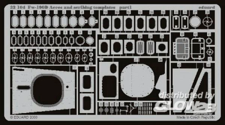 1/32Fw-190D Access and scribing template für Hasegawa Bausatz