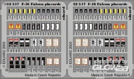 1/32F-16 Falcon Placards f&#252;r Hasegawa Bausatz