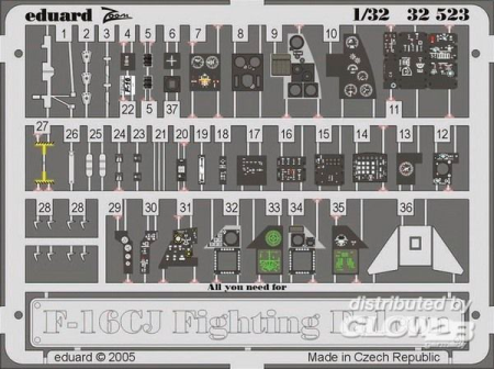 1/32F-16CJ Interior für Tamiya Bausatz