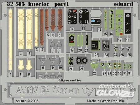 1/32A6M2 Zero type 21 interior für Tamiya Bausatz 60317