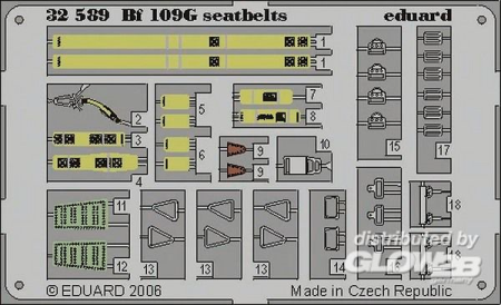 1/32Bf 109G seatbelts für Hasegawa Bausatz