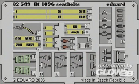 1/32Bf 109G seatbelts f&#252;r Hasegawa Bausatz