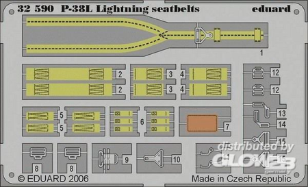 1/32P-38L Lightning seatbelts für Trumpeter Bausatz 02227