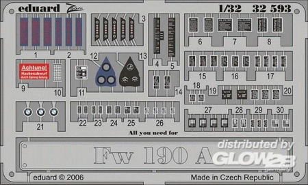 1/32Fw 190 placards für Hasegawa-Bausatz