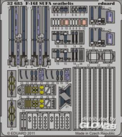 1/32F-16I SUFA seatbelts for Academy