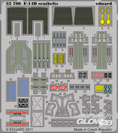 1/32F-14D seatbelts for Trumpeter