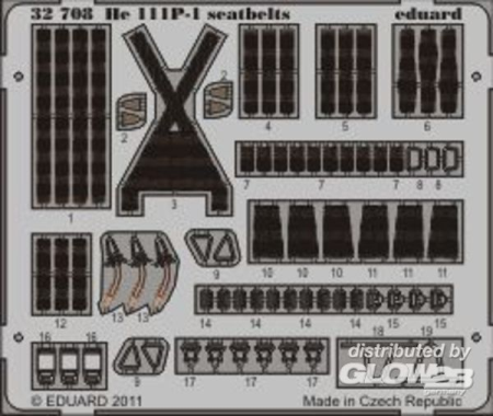 1/32He 111 seatbelts for Revell