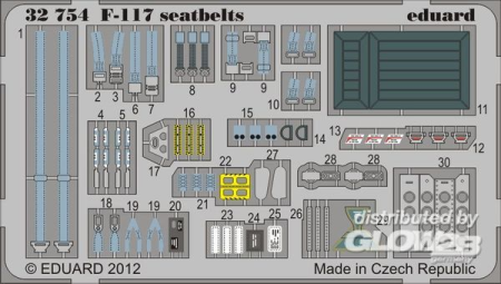 1/32 F-117 seatbelts for Trumpeter