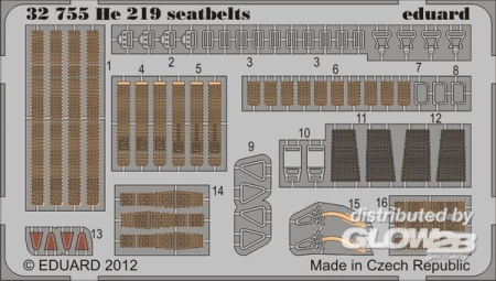 1/32He 219 seatbelts for Revell