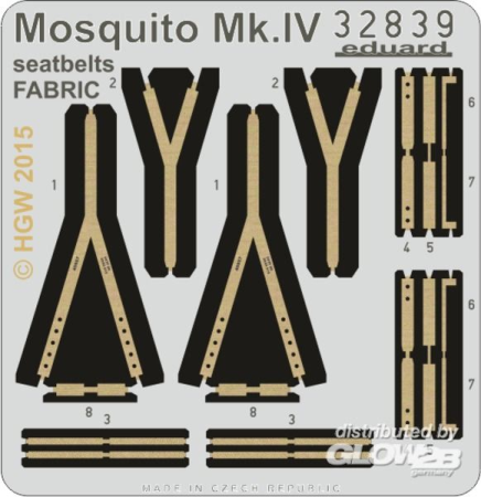 1/32 Mosquito MK.IV seatbelts FARBIC for HKM