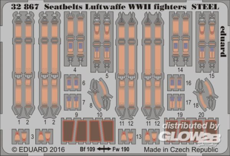 1/32Seatbelts Luftwaffe WWII fighters STEEL