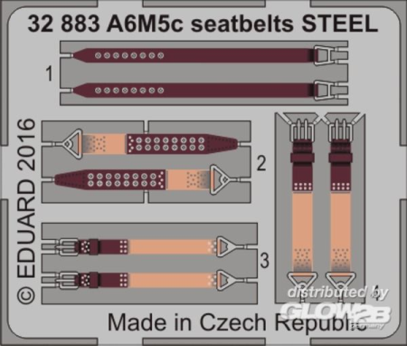 1/32A6M5c seatbelts STEEL for Hasegawa