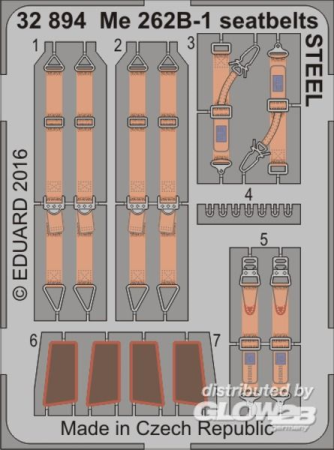 1/32Me 262B-1 seatbelts STEEL for Revell