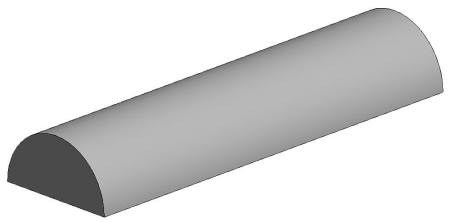 Semicircular polystyrene tube, diameter 1.00 mm, 0