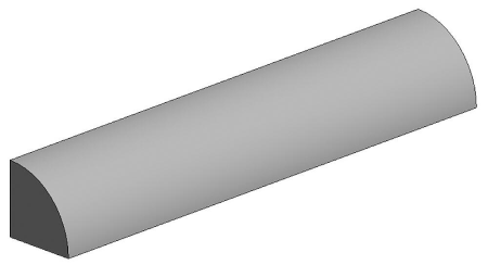Polystyrene quarter round tube, diameter 1.00 mm,
