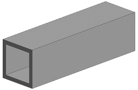 White polystyrene square tube, 3.20 mm edge length
