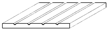 White polystyrene structured sheet, V-groove spaci