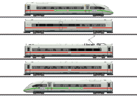 H0 ICE 4. 5-tlg. grüner Streifen