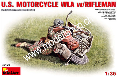 1/35 U.S. Motorcycle WLA with Rifleman