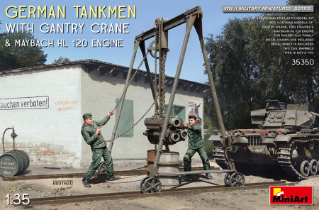 1/35 Germ. Tankmen w/Gantry Crane &amp; Maybach HL 120