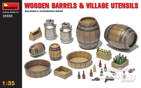 1/35 Wooden Barrels + Village Utensils