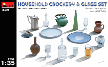 1/35 Household Crockery &amp; Glass Set