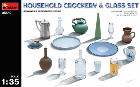 1/35 Household Crockery & Glass Set