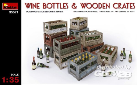 1/35 Wine Bottles & Wooden Crates