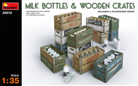 1/35 Milk Bottles &amp; Wooden Crates