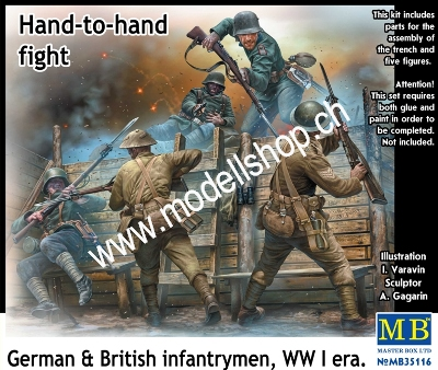 1/35Hand-to-hand fight,German&British infant infantrymen, WWI era