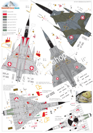 1/72 Mirage IIIS/RS early   Swiss Decal