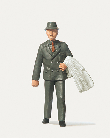 Reisender mit Mantel