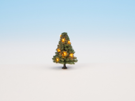 H0,N,Z Beleuchteter Weihnachtsbaum, gr&#252;n, mit 10 LED&#180;s, 5 cm hoch