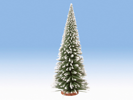G Deko-Schneetanne mit Holzfu&#223;35 cm hoch