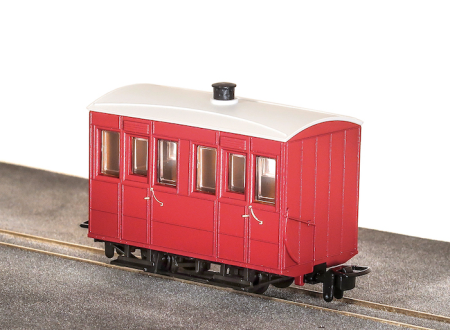 9 GVT 4-wheel enclosed side coach, plain red