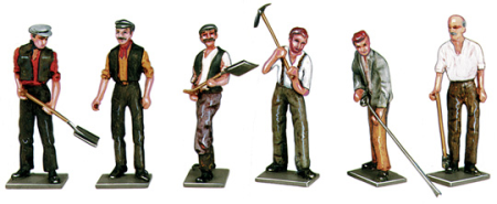 Workmen with Tools (cast white metal)
