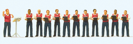 1:87  Männergesangsverein, 12 Miniaturfiguren