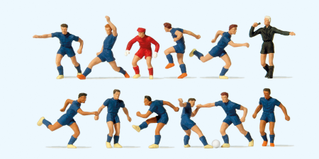 1:87  Fußballmannschaft, blaue Trikots und Hosen