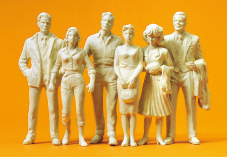 1:24 Passanten, 6 unbemalte Figuren