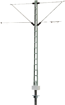 0 Gitter-Mittelmast mit 2 Auslegern. aus Metall. lackiert