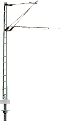 0 Gitter-Streckenmast mit Doppelausleger. aus Metall. lackiert