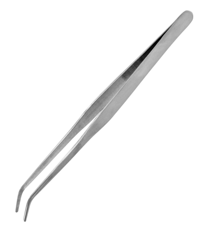 Pinzette, gebogen, 175 mm