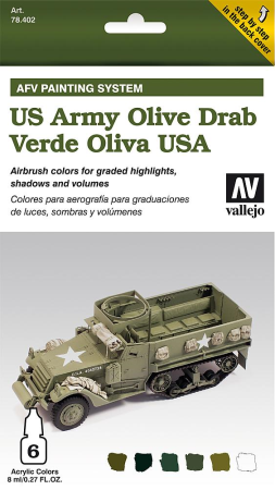 Farb-Set, US Olivgrau, 6 x 8