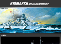 1/350 BISMARCK mit Holzdeck.